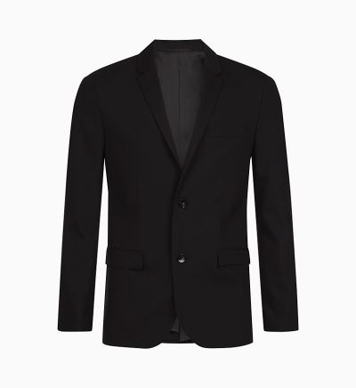 Calvin Klein Ruhák HU606954 | Calvin Klein Slim Wool Stretch Férfi Blézer Fekete